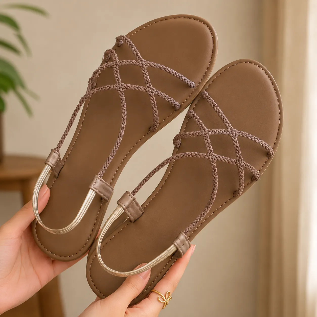 Women's Braided Flat Slingback Sandals - Product Details